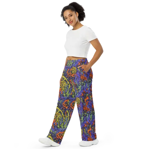 Violet Flux on a Wide-Leg Pants