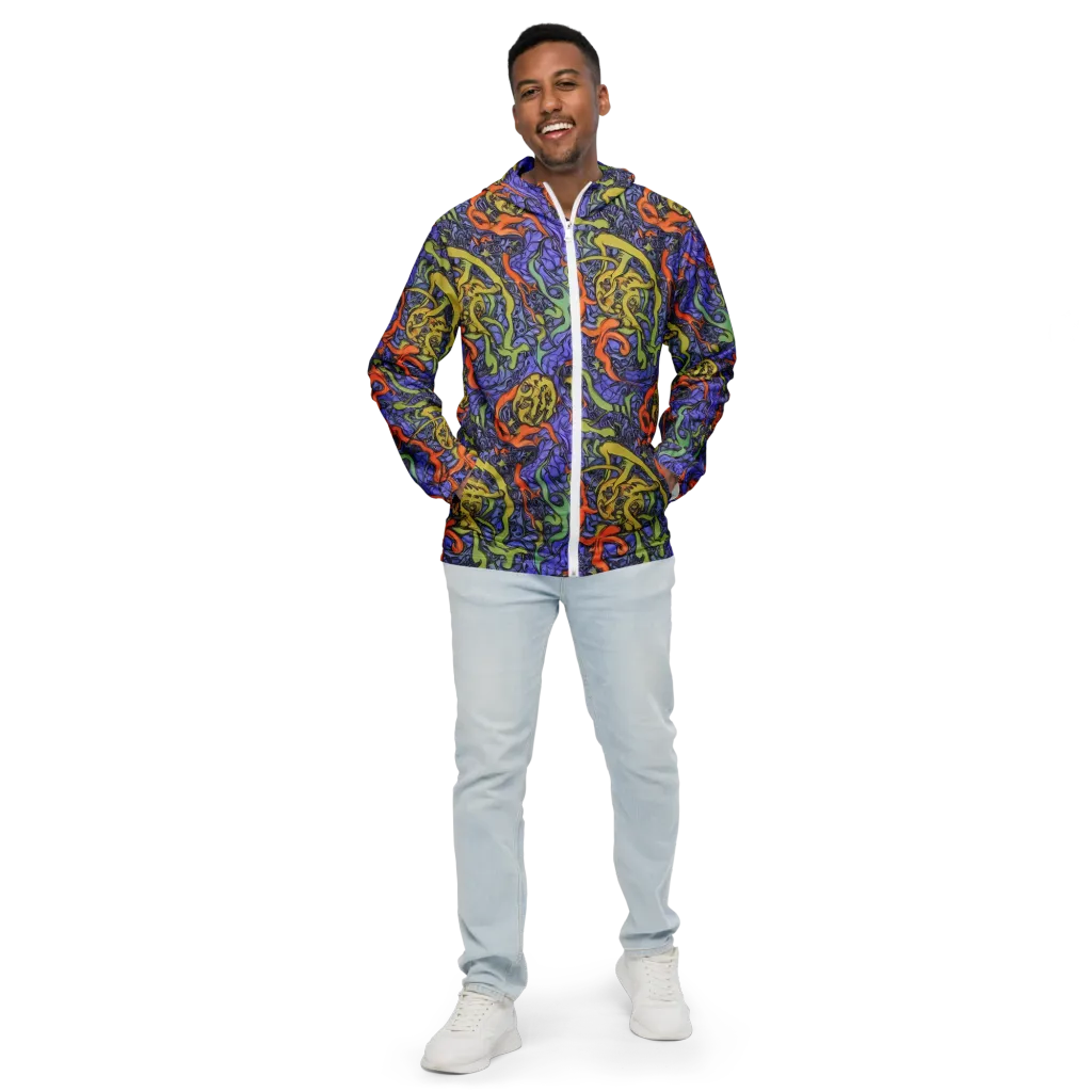 Violet Flux on Men's Windbreaker — Front