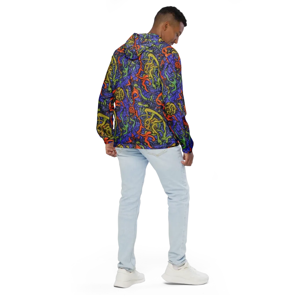 Violet Flux on Men's Windbreaker — Back
