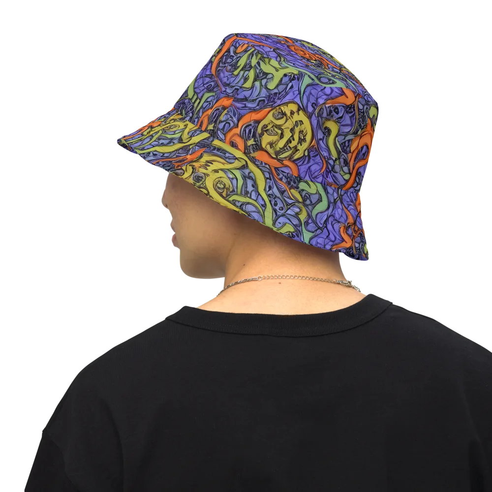 Violet Flux on Reversible Bucket Hat — Back Inside