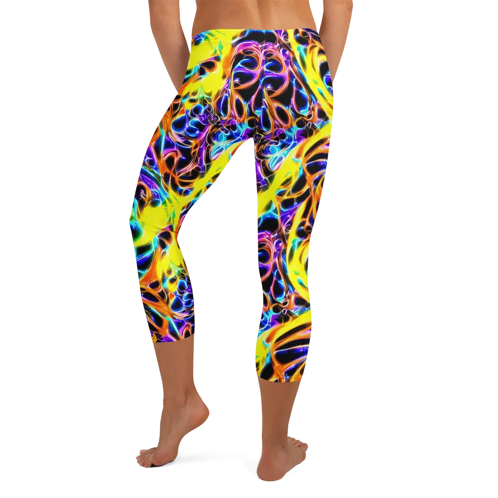 Neon Molten on Capri Leggings — Back
