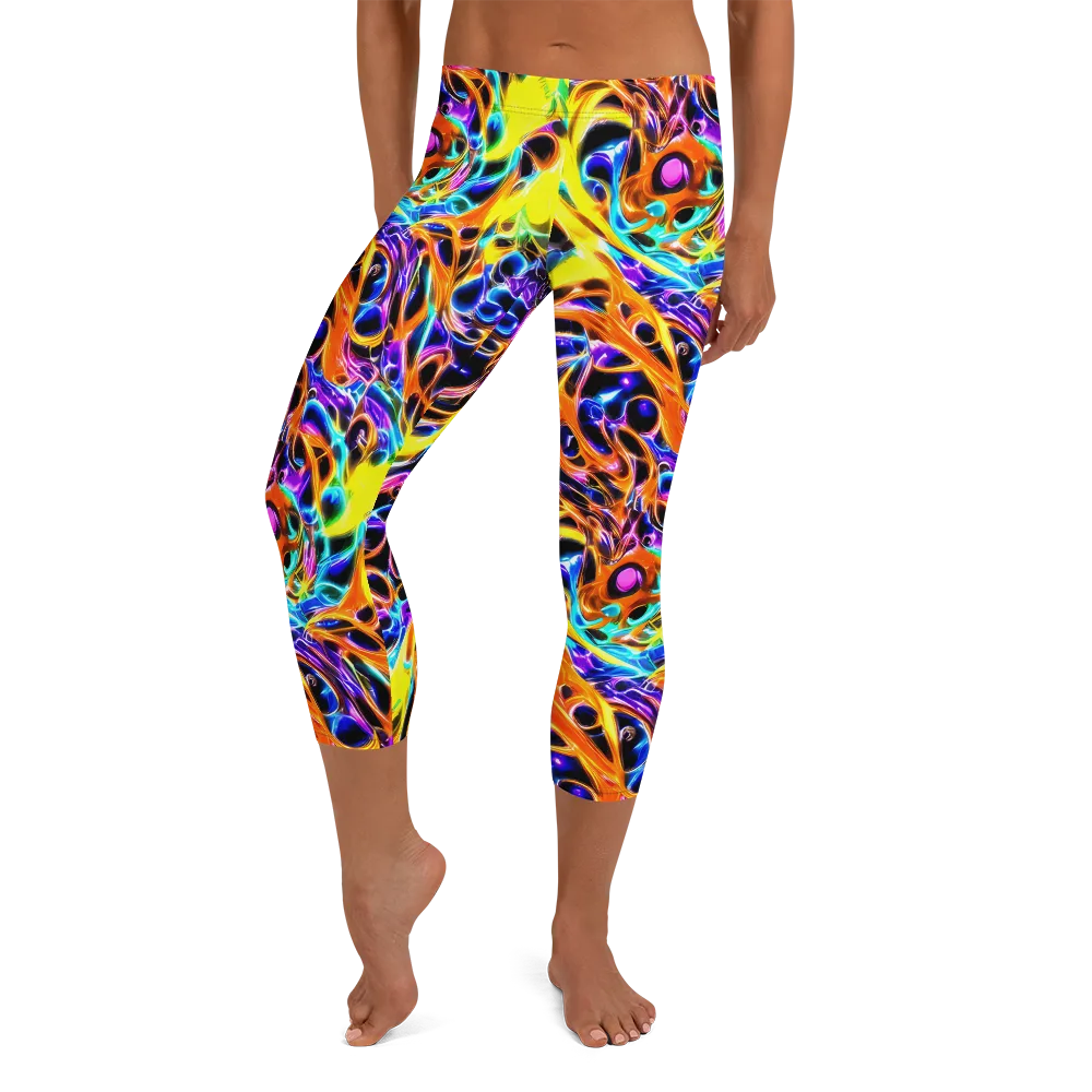 Neon Molten on Capri Leggings — Front
