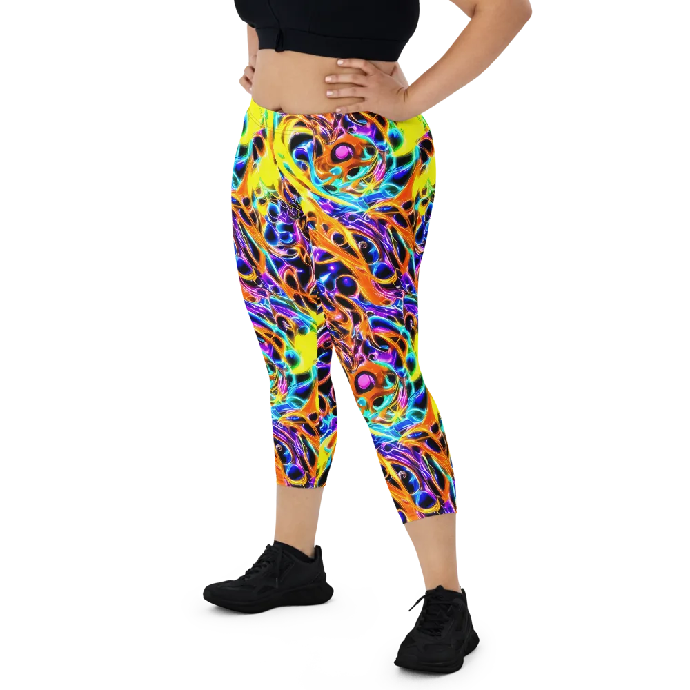 Neon Molten on Capri Leggings — Front
