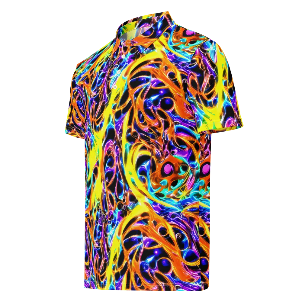 Neon Molten on Men's Slim Fit Polo Shirt — Left Front