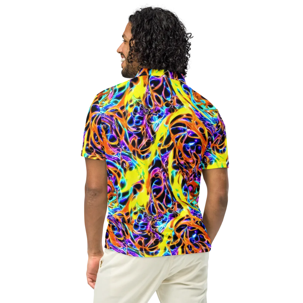 Neon Molten on Men's Slim Fit Polo Shirt — Back