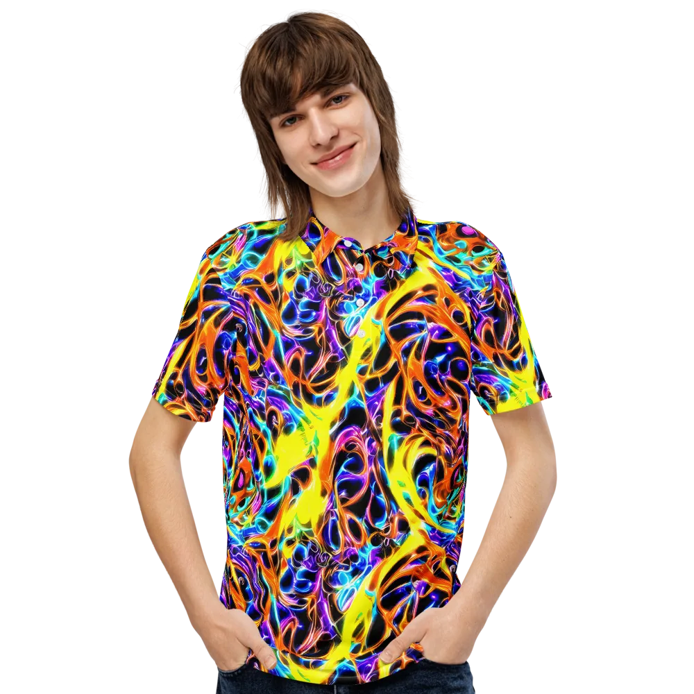 Neon Molten on Men's Slim Fit Polo Shirt — Front