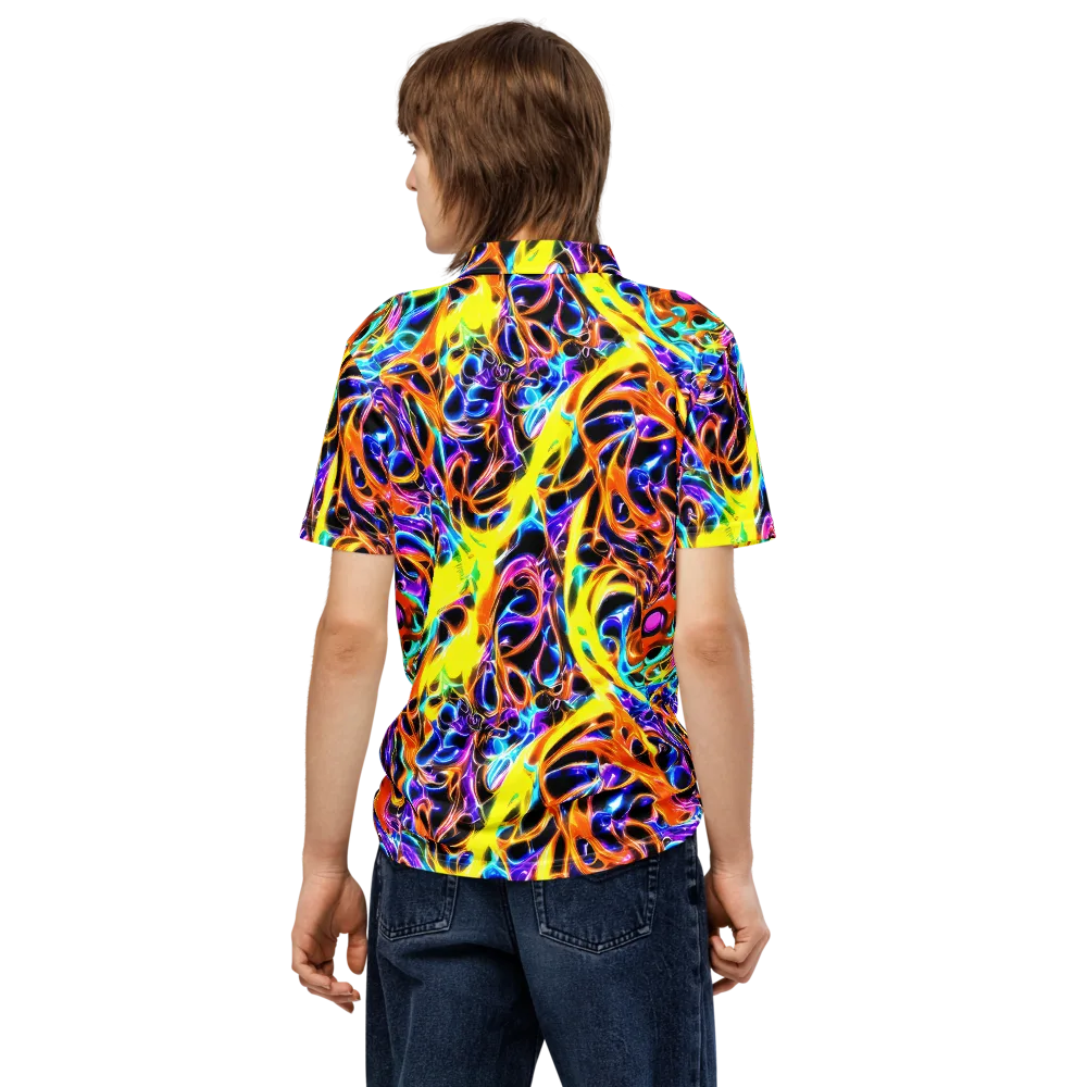 Neon Molten on Men's Slim Fit Polo Shirt — Back