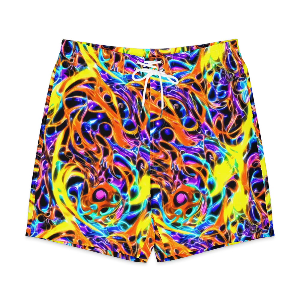 Neon Molten on Men's Board Shorts — Front