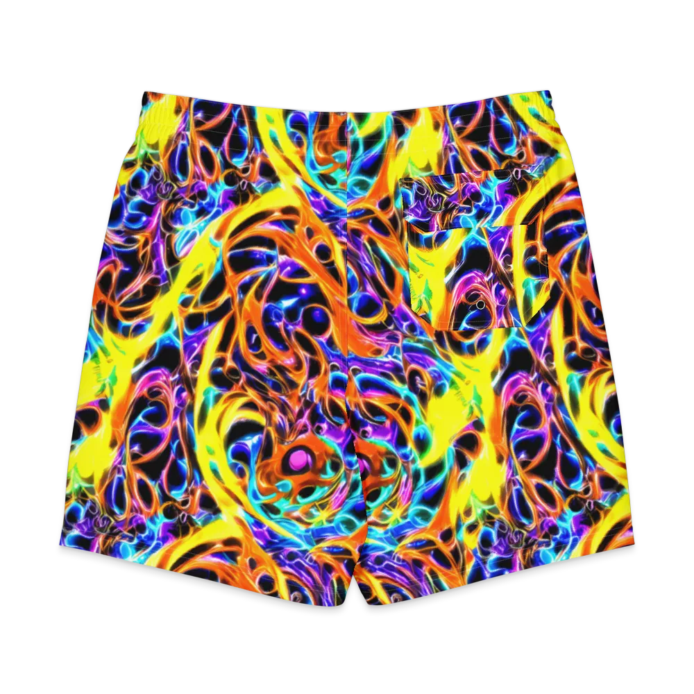 Neon Molten on Men's Board Shorts — Back