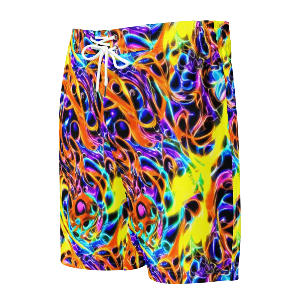 Neon Molten on Men's Board Shorts — Front