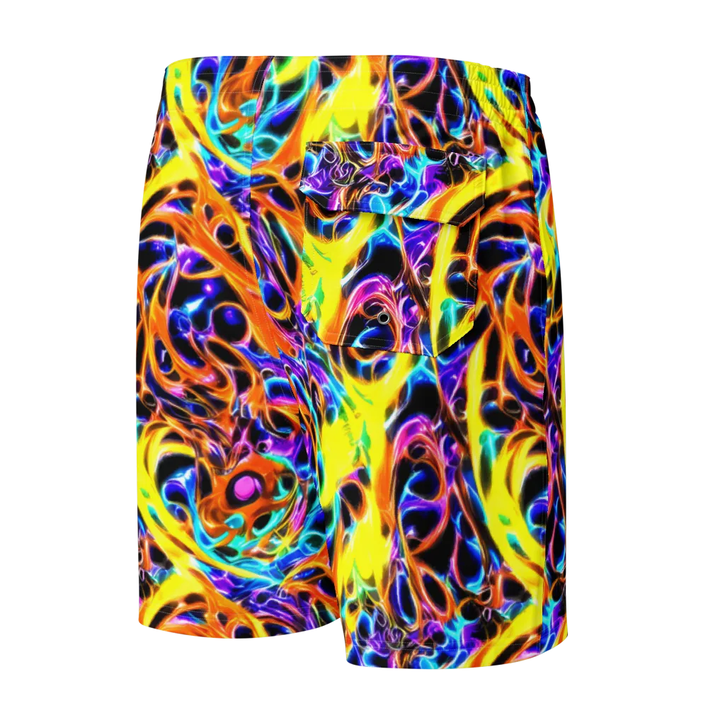 Neon Molten on Men's Board Shorts — Back