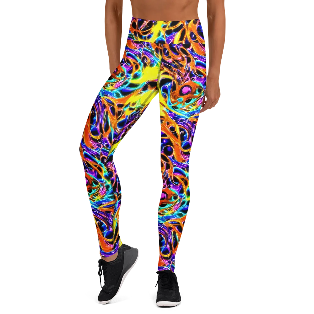 Neon Molten on Yoga Leggings — Front