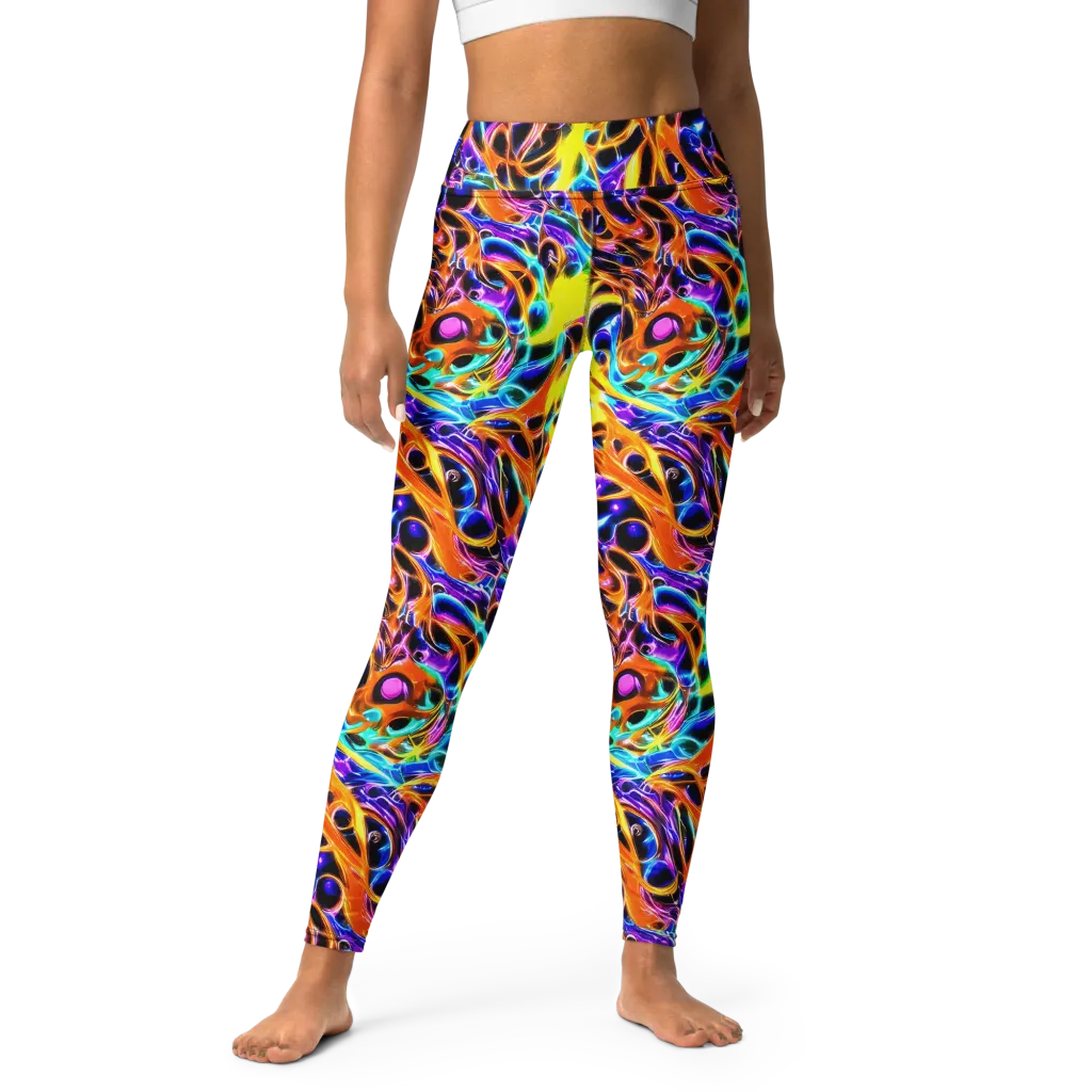 Neon Molten on Yoga Leggings — Front