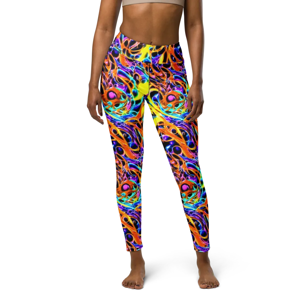 Neon Molten on Yoga Leggings — Front