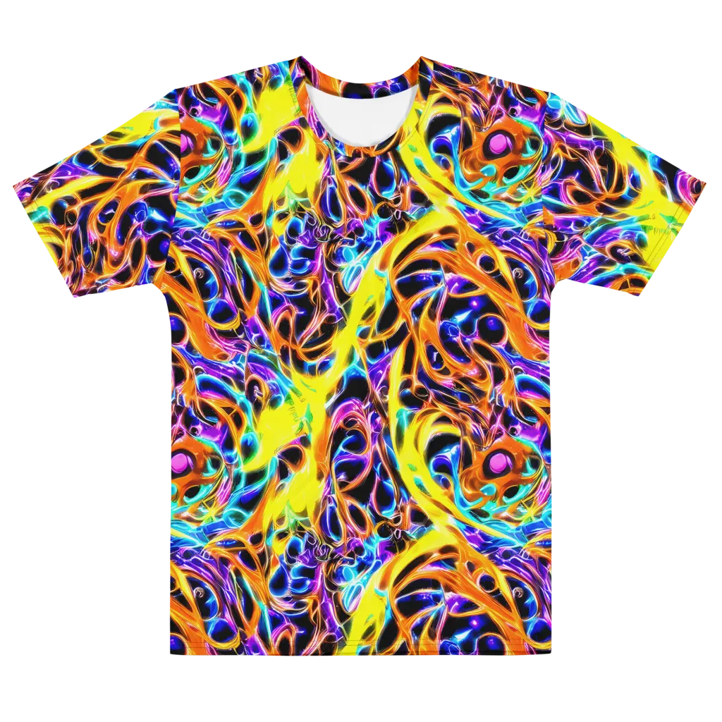 Neon Molten on Men's Cotton Crew Neck T-Shirt — Front