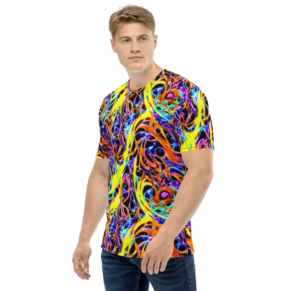 Neon Molten on Men's Crew Neck T-Shirt — Left