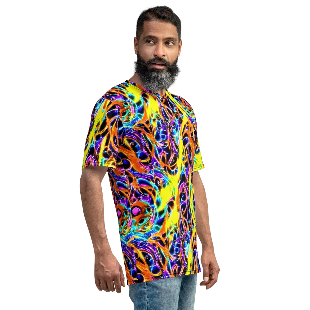 Neon Molten on Men's Crew Neck T-Shirt — Right
