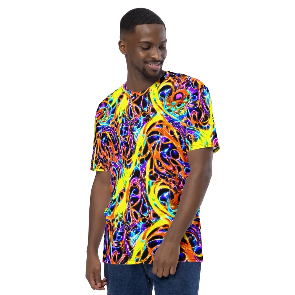 Neon Molten on Men's Crew Neck T-Shirt — Left