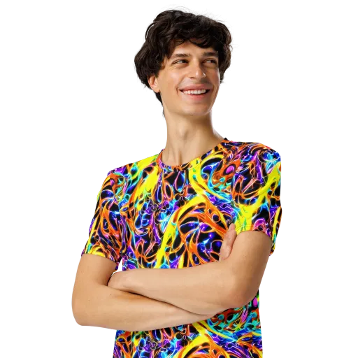 Neon Molten on a Men's Crew Neck T-Shirt