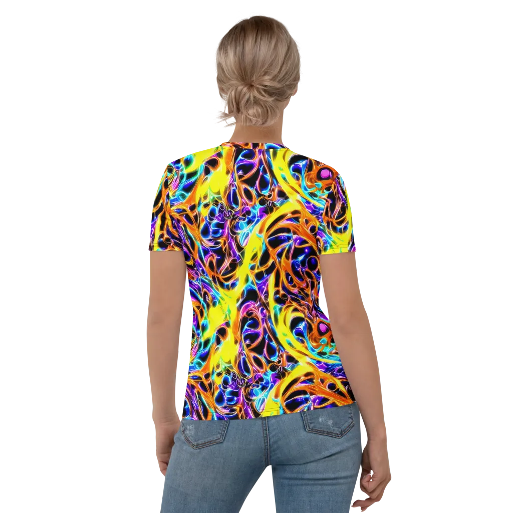 Neon Molten on Women's Crew Neck T-Shirt — Back