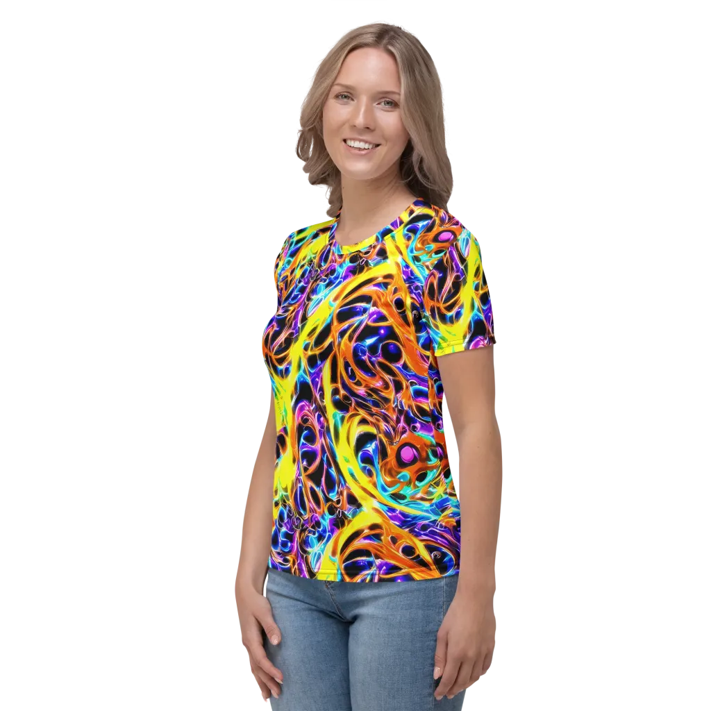 Neon Molten on Women's Crew Neck T-Shirt — Left