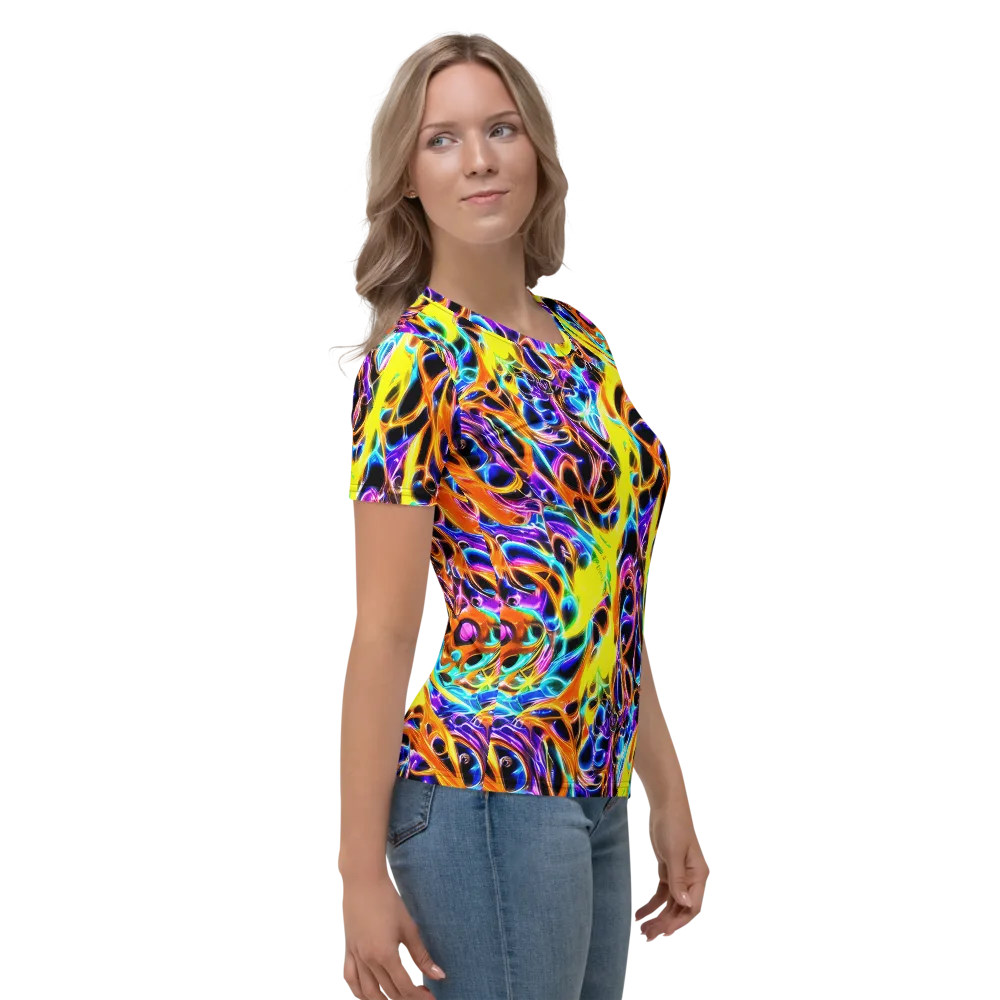 Neon Molten on Women's Crew Neck T-Shirt — Right