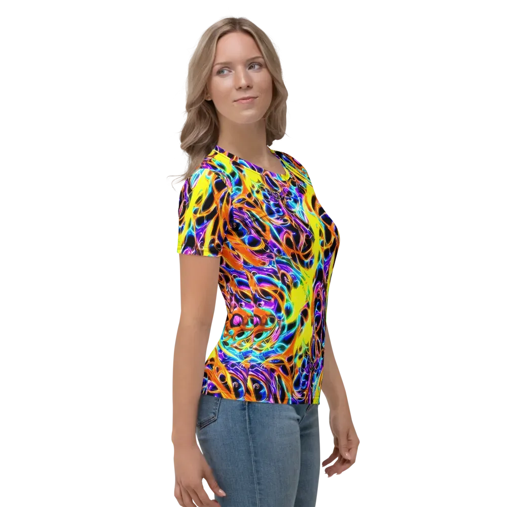 Neon Molten on Women's Crew Neck T-Shirt — Right