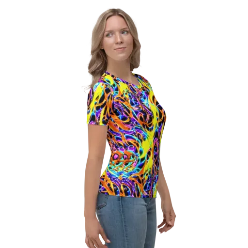 Neon Molten on a Women's Crew Neck T-Shirt