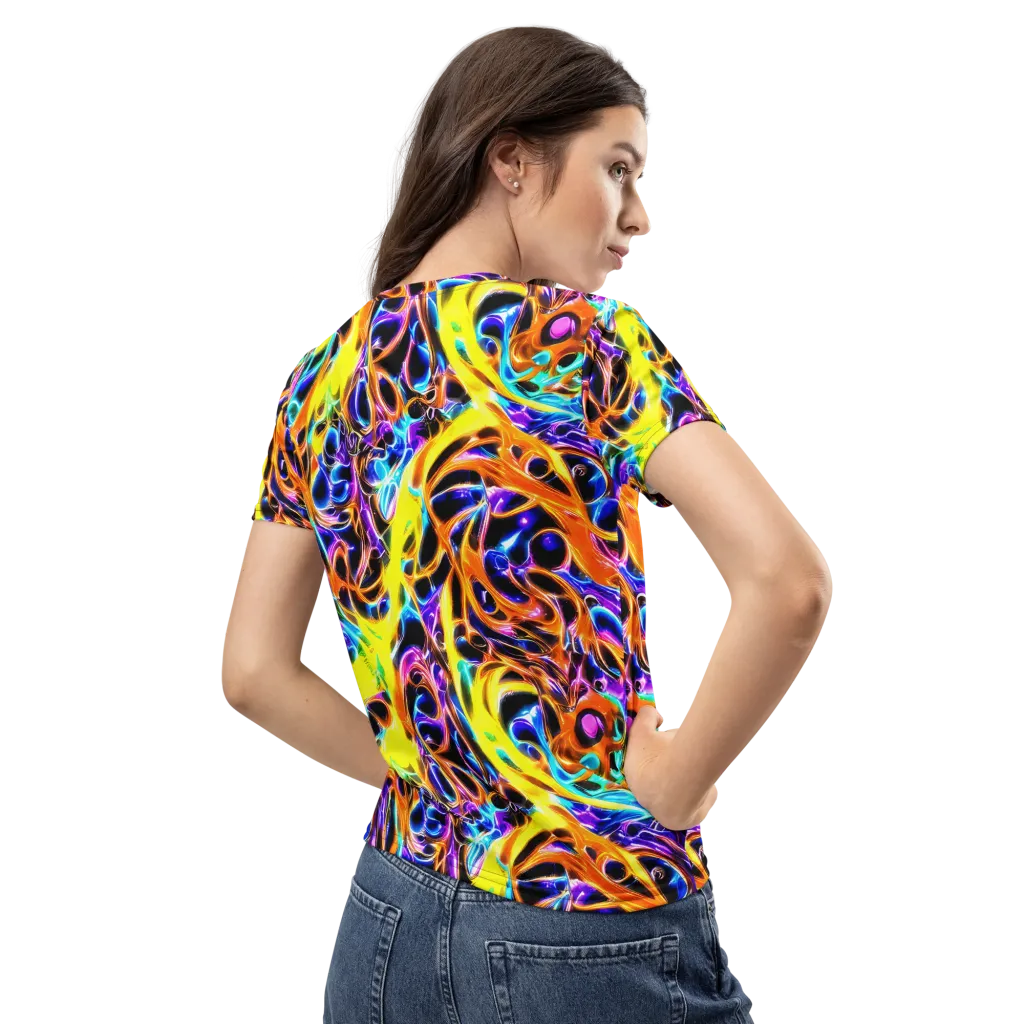 Neon Molten on Women's Crew Neck T-Shirt — Back