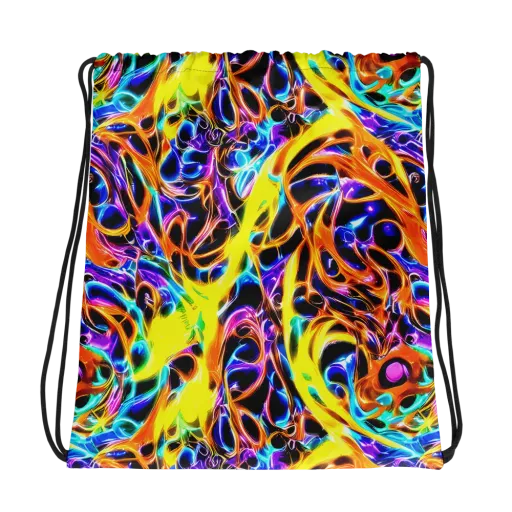 Neon Molten on a Drawstring Bag