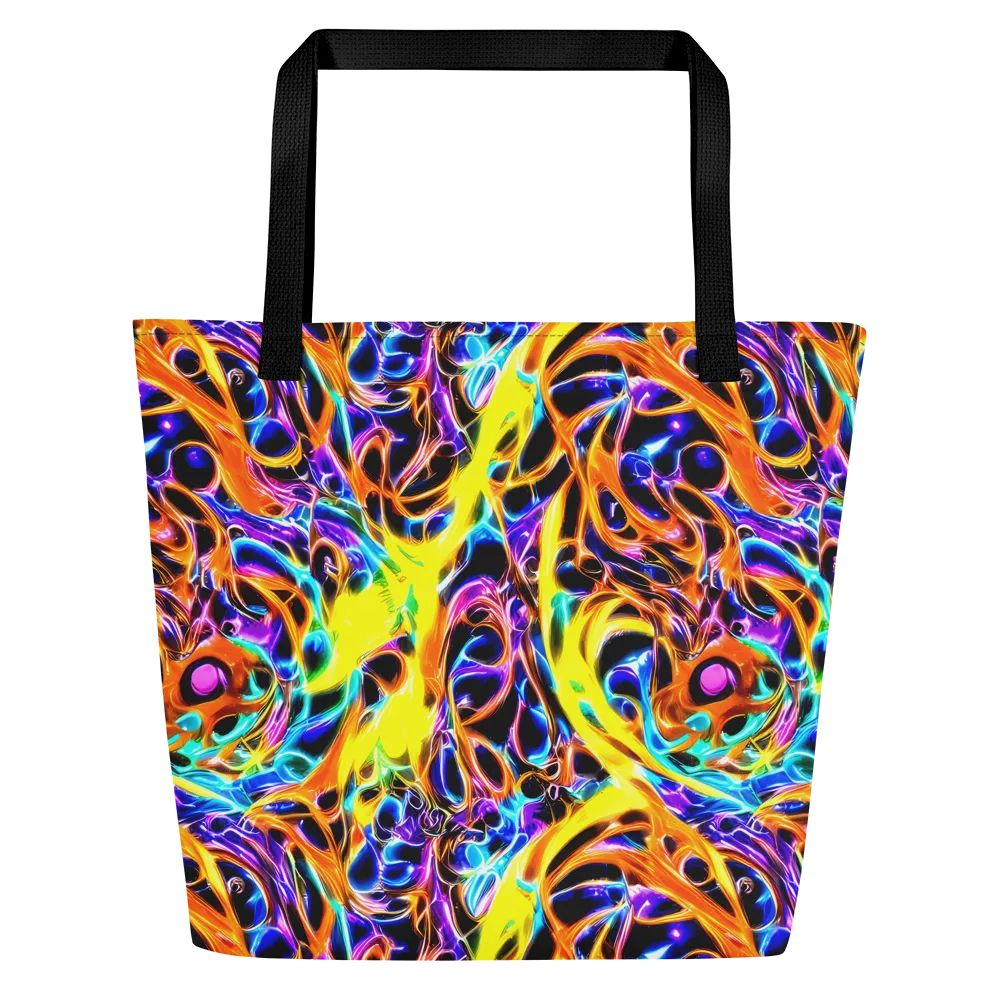 Neon Molten on Large Tote Bag W/ Pocket — Front