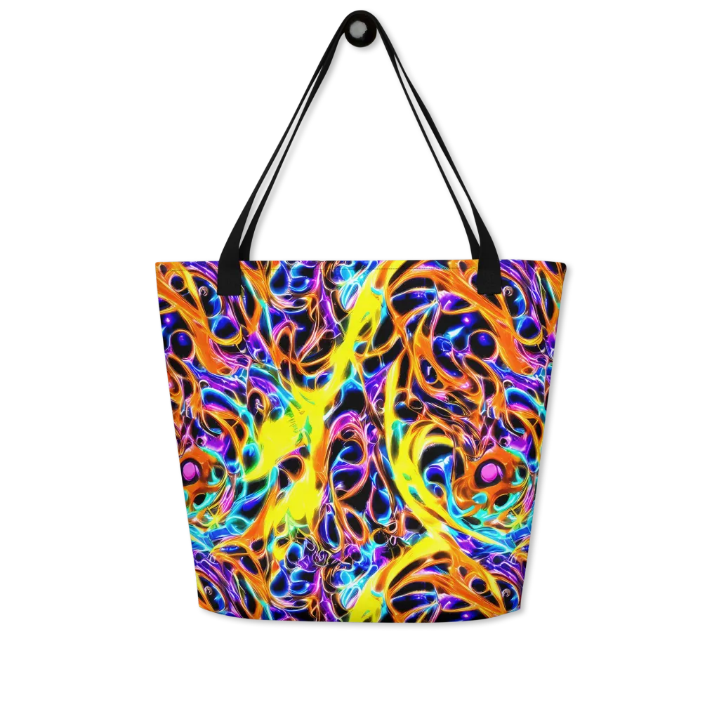 Neon Molten on Large Tote Bag W/ Pocket — Front