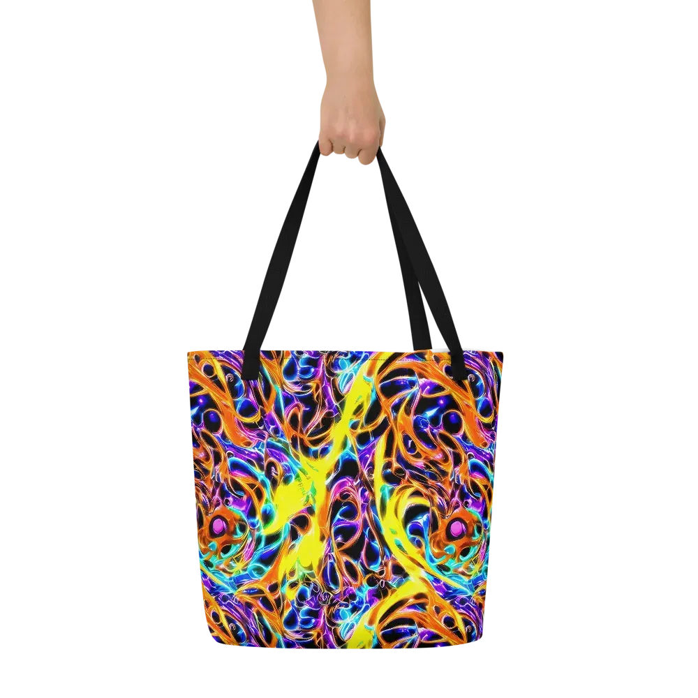 Neon Molten on Large Tote Bag W/ Pocket — Front