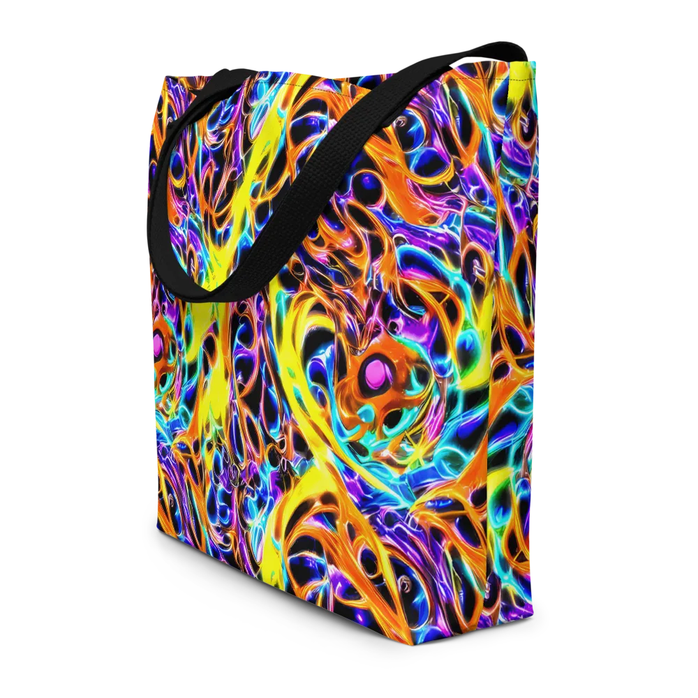 Neon Molten on Large Tote Bag W/ Pocket — Front