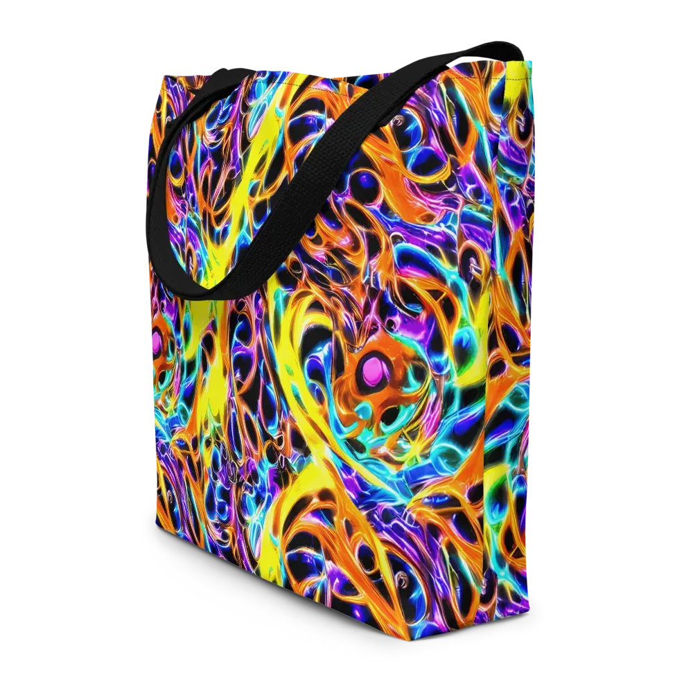 Neon Molten on Large Tote Bag W/ Pocket — Front