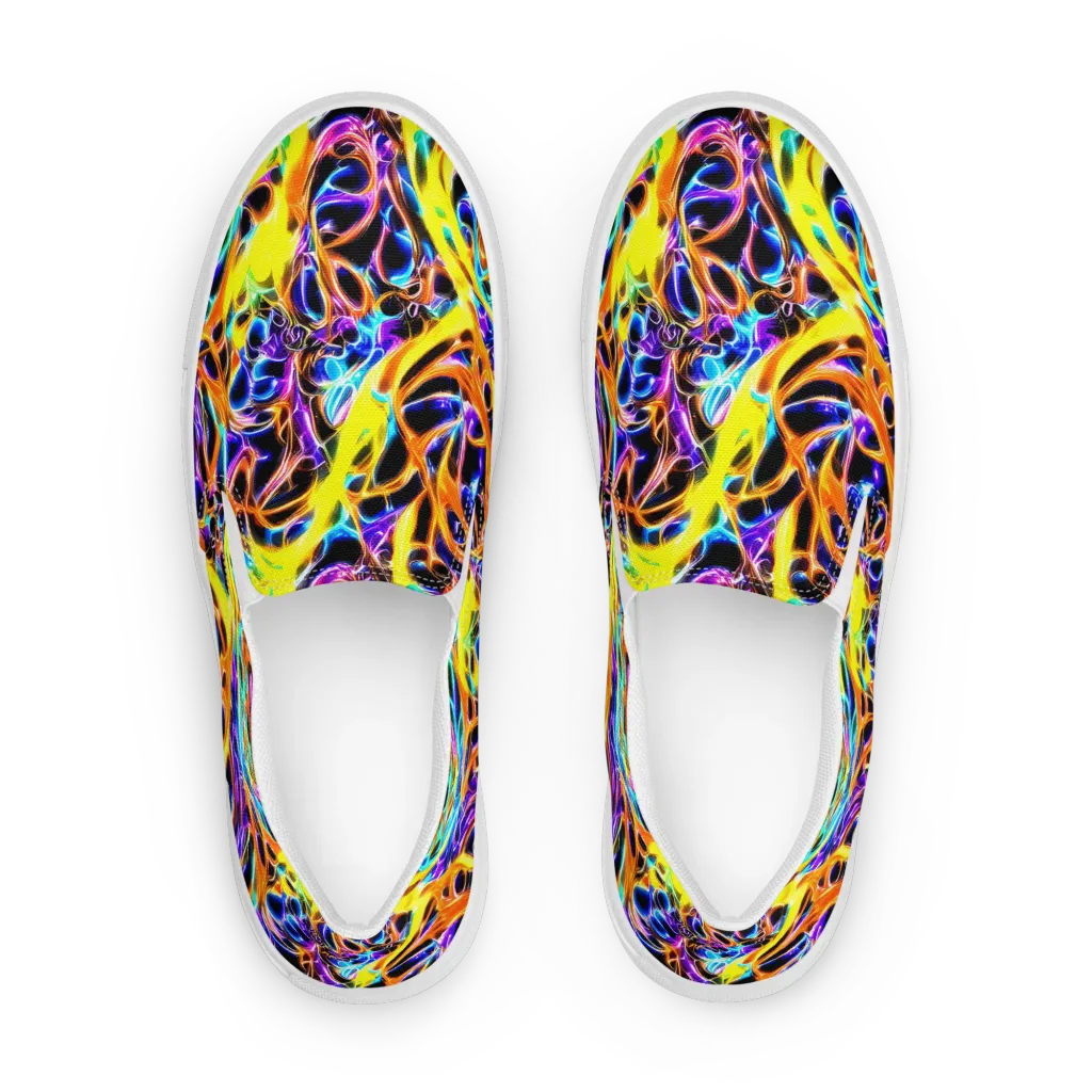 Neon Molten on Women's Slip-On Canvas Shoes — Front