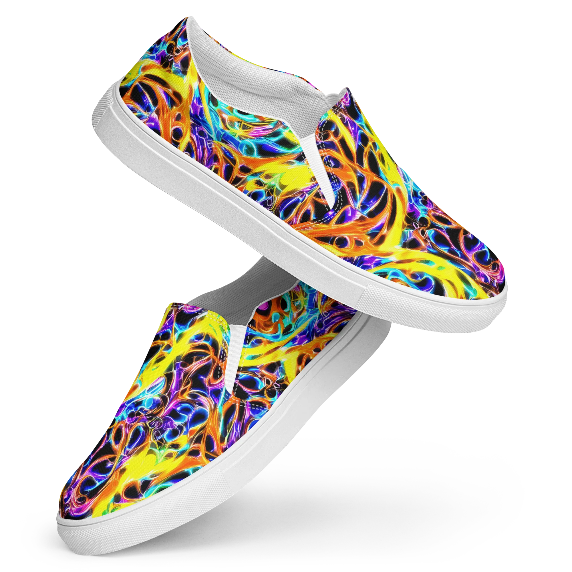Neon Molten on Women's Slip-On Canvas Shoes — Front