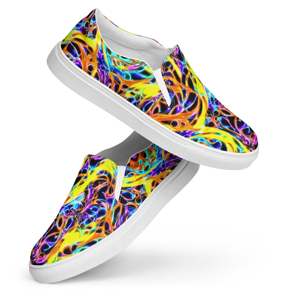 Neon Molten on Women's Slip-On Canvas Shoes — Front