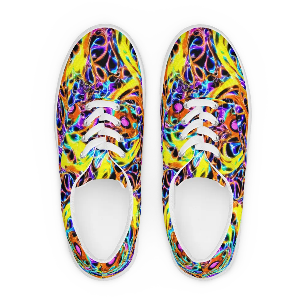 Neon Molten on Men's Lace-Up Canvas Shoes — Front