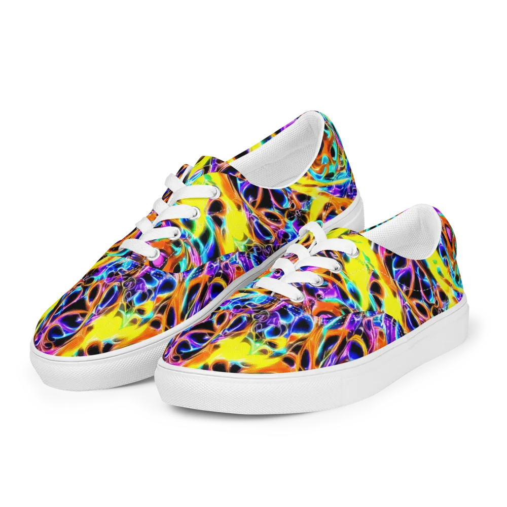 Neon Molten on Men's Lace-Up Canvas Shoes — Left Front