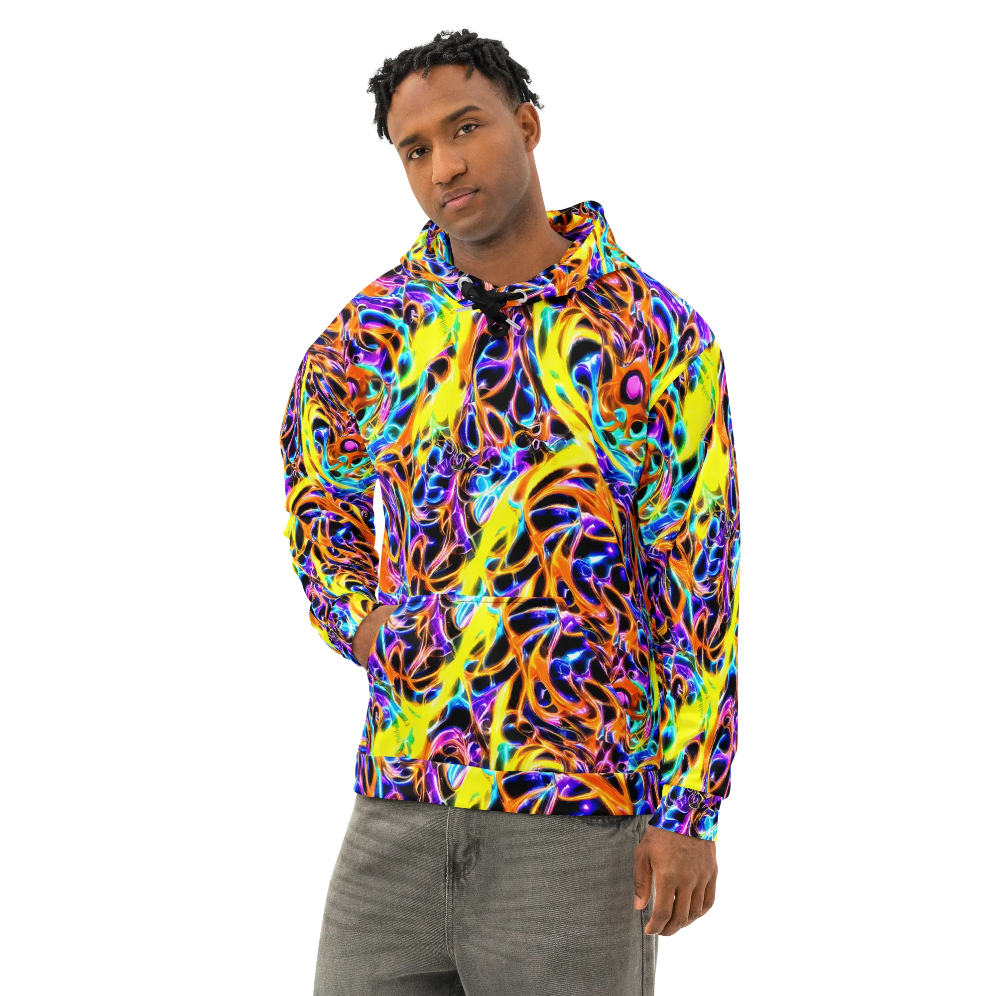 Neon Molten on Cotton Hoodie — Left Front