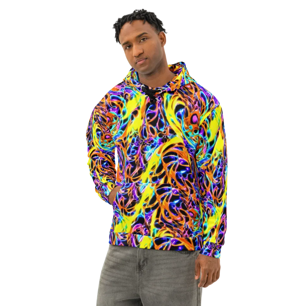 Neon Molten on Cotton Hoodie — Left Front