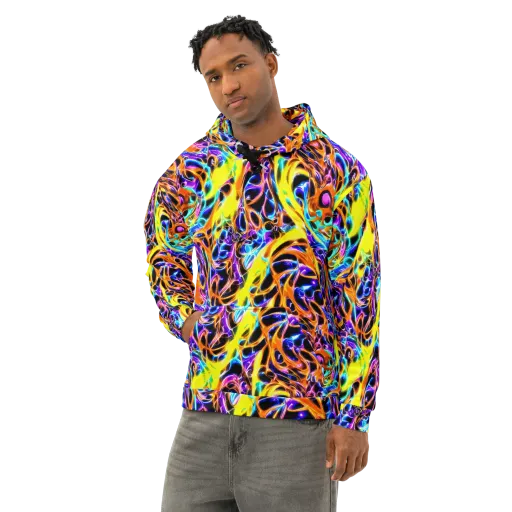 Neon Molten on a Cotton Hoodie