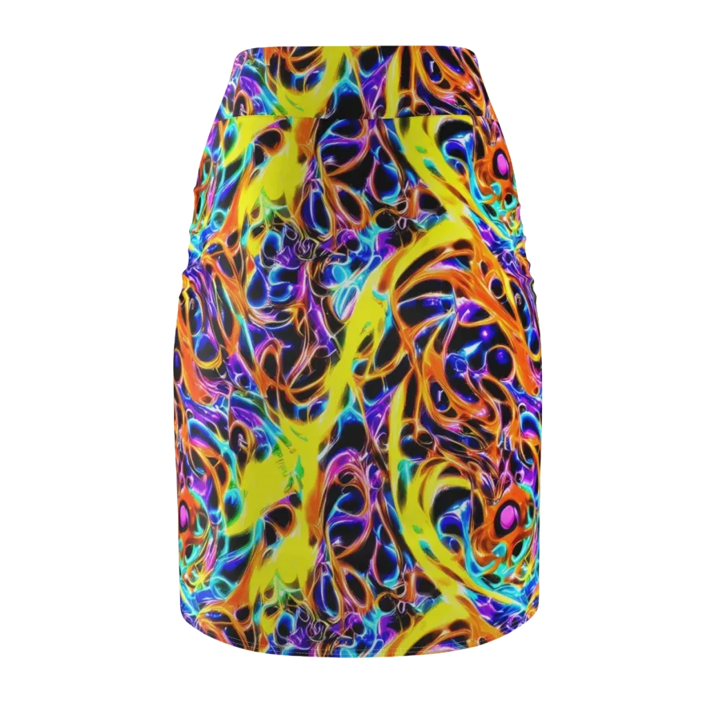 Neon Molten on Pencil Skirt — Back