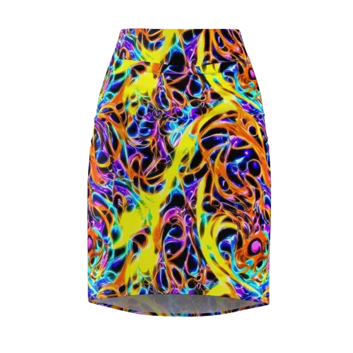 Neon Molten on a Pencil Skirt