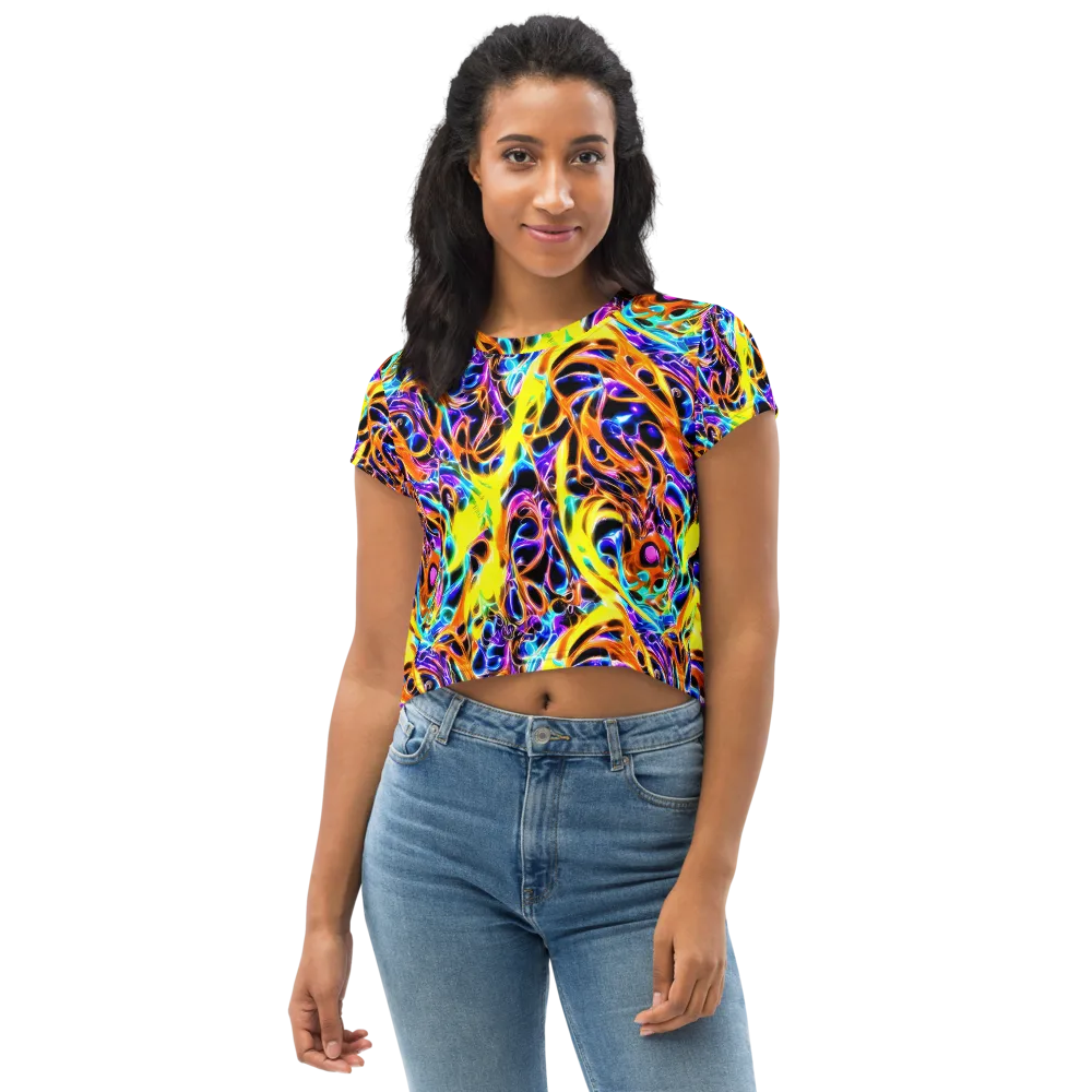 Neon Molten on Crop Tee — Front