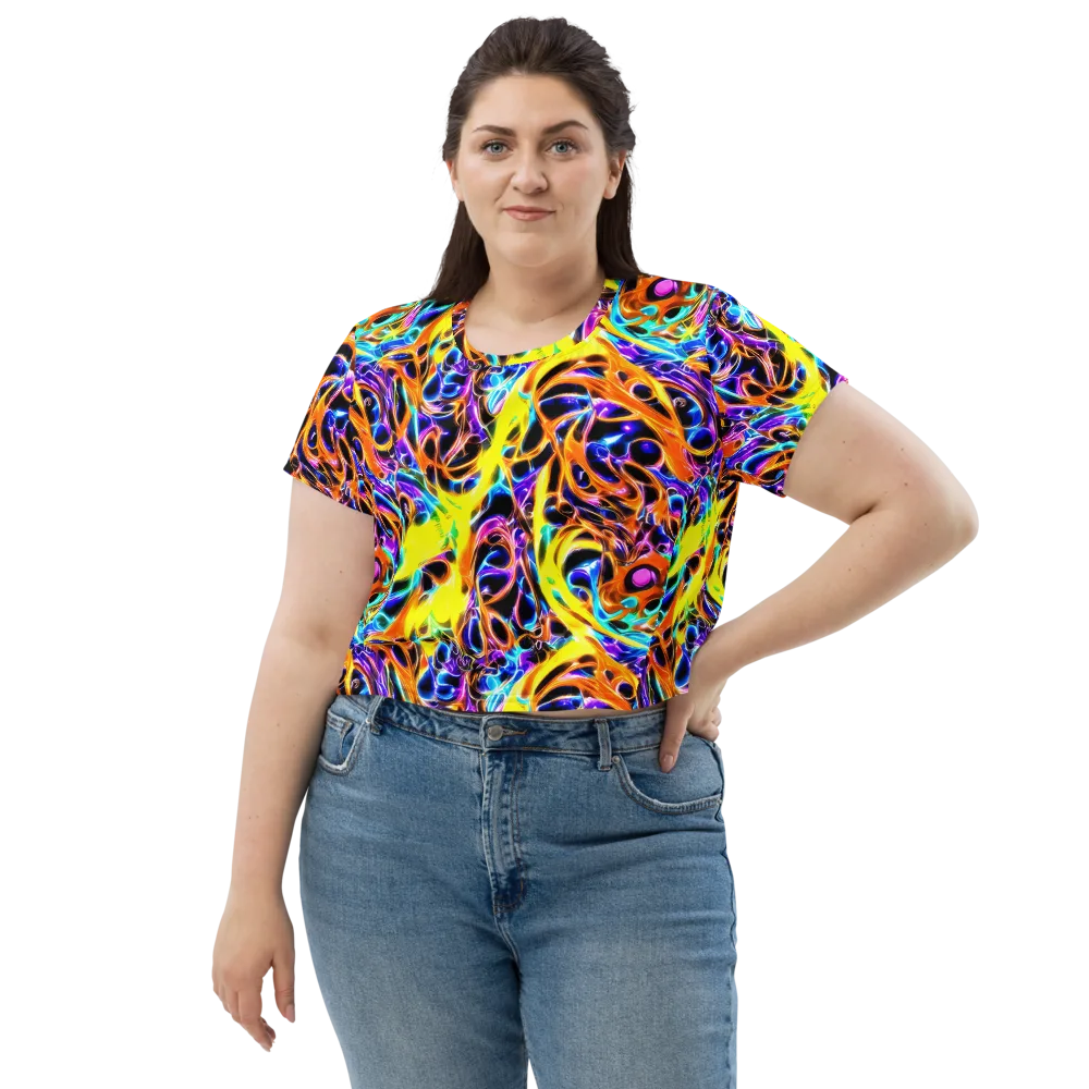Neon Molten on Crop Tee — Front