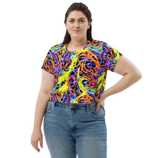 Neon Molten on a Crop Tee