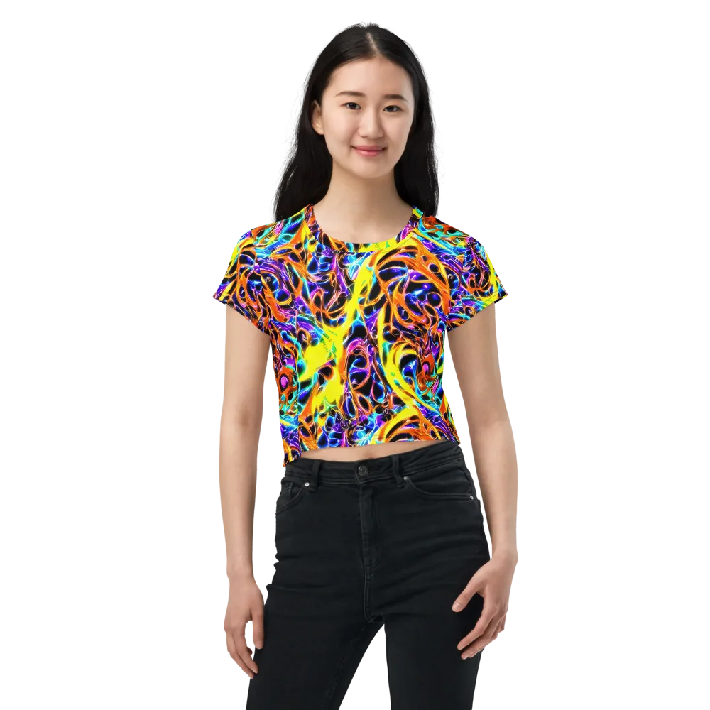 Neon Molten on Crop Tee — Front