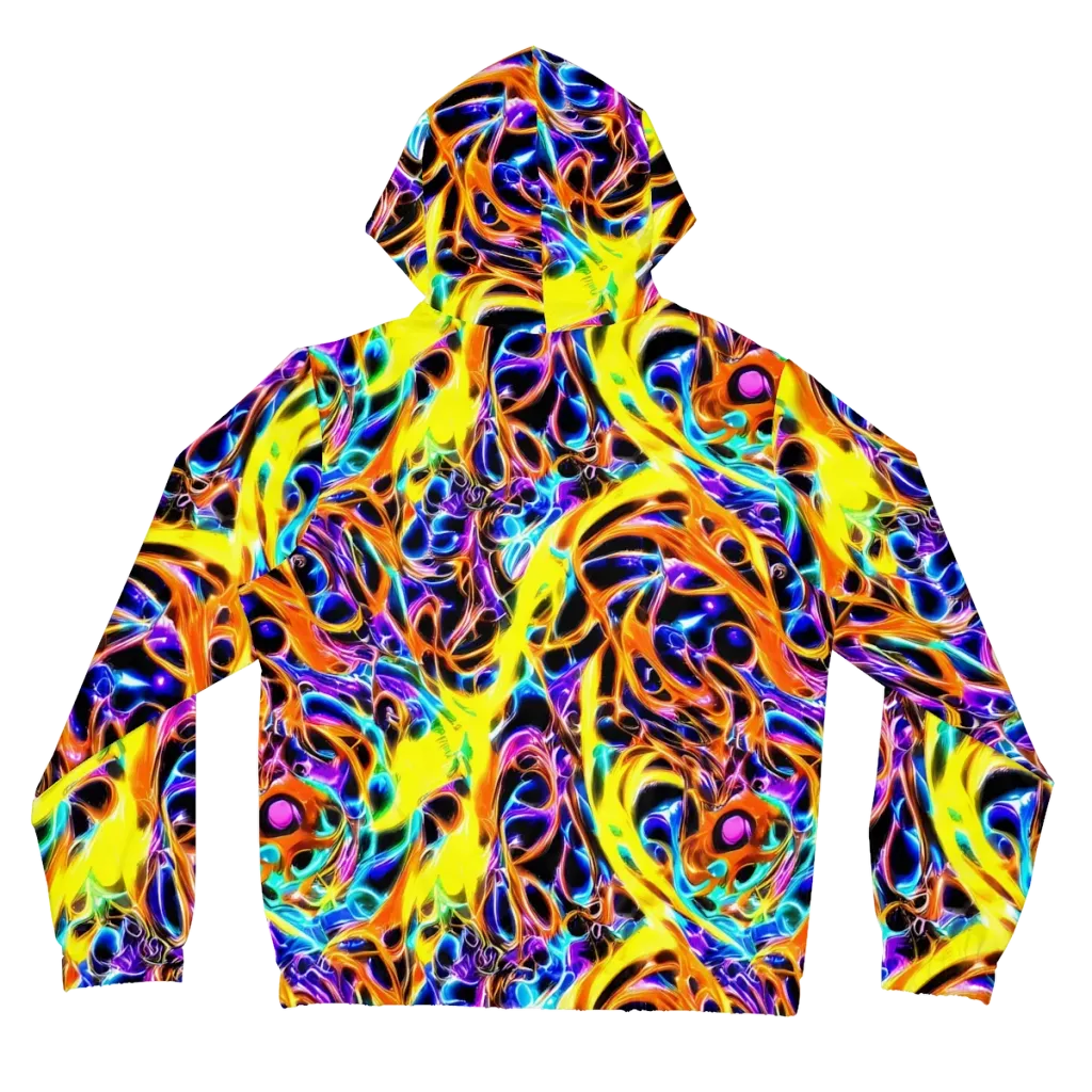 Neon Molten on Women's Full-Zip Hoodie — Back
